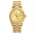 Rolex Datejust 16018 18K President 1988 Papers Factory Diamond Dial Watch 36MM