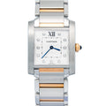 Cartier Tank Francaise WE110005 18K RG Two Tone Quartz Silver Women Watch 30mm