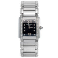 Patek Philippe Twenty4 4910/10A Diamond Bezel Quartz Black Dial Women Watch 25mm