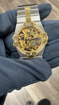 Chopard St. Moritz Skeleton 8023 18k YG Two Tone Manual Diamond Bezel 32mm