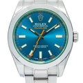 Rolex Milgauss 116400 Oyster 2015 Card Auto Green Crystal Blue Dial 40mm