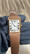 Cartier Tank Solo W5200025 18k RG Quartz Unisex Watch 27x34MM