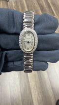 Cartier Baignoire W15133L2 SS Diamond Bezel White Dial Quartz 18MM