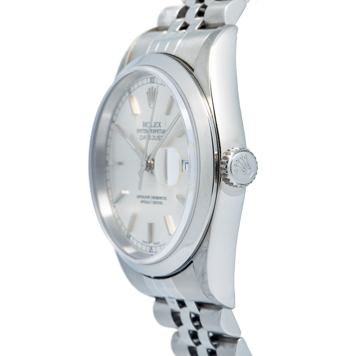 Rolex Datejust 16200 w/Service Paper SS Silver Dial Automatic Unisex Watch 36mm