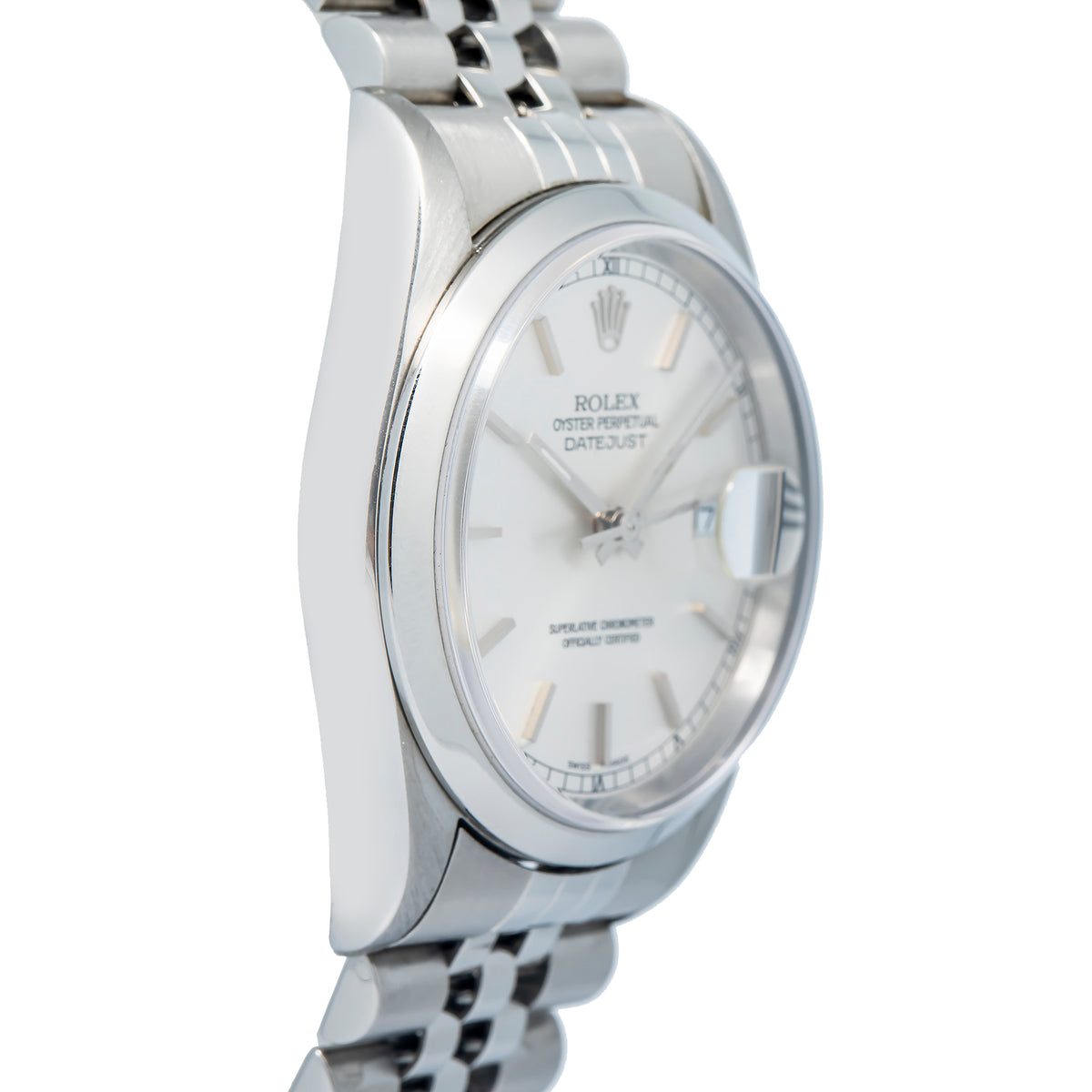 Rolex Datejust 16200 w/Service Paper SS Silver Dial Automatic Unisex Watch 36mm