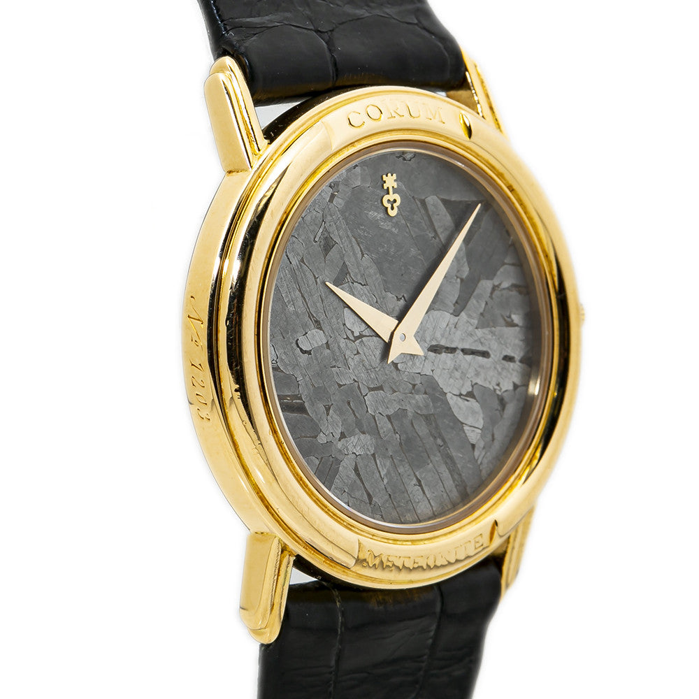 Corum Meteorite 50.450 56 18K Yellow Gold Bezel Unisex Quartz Watch 31MM