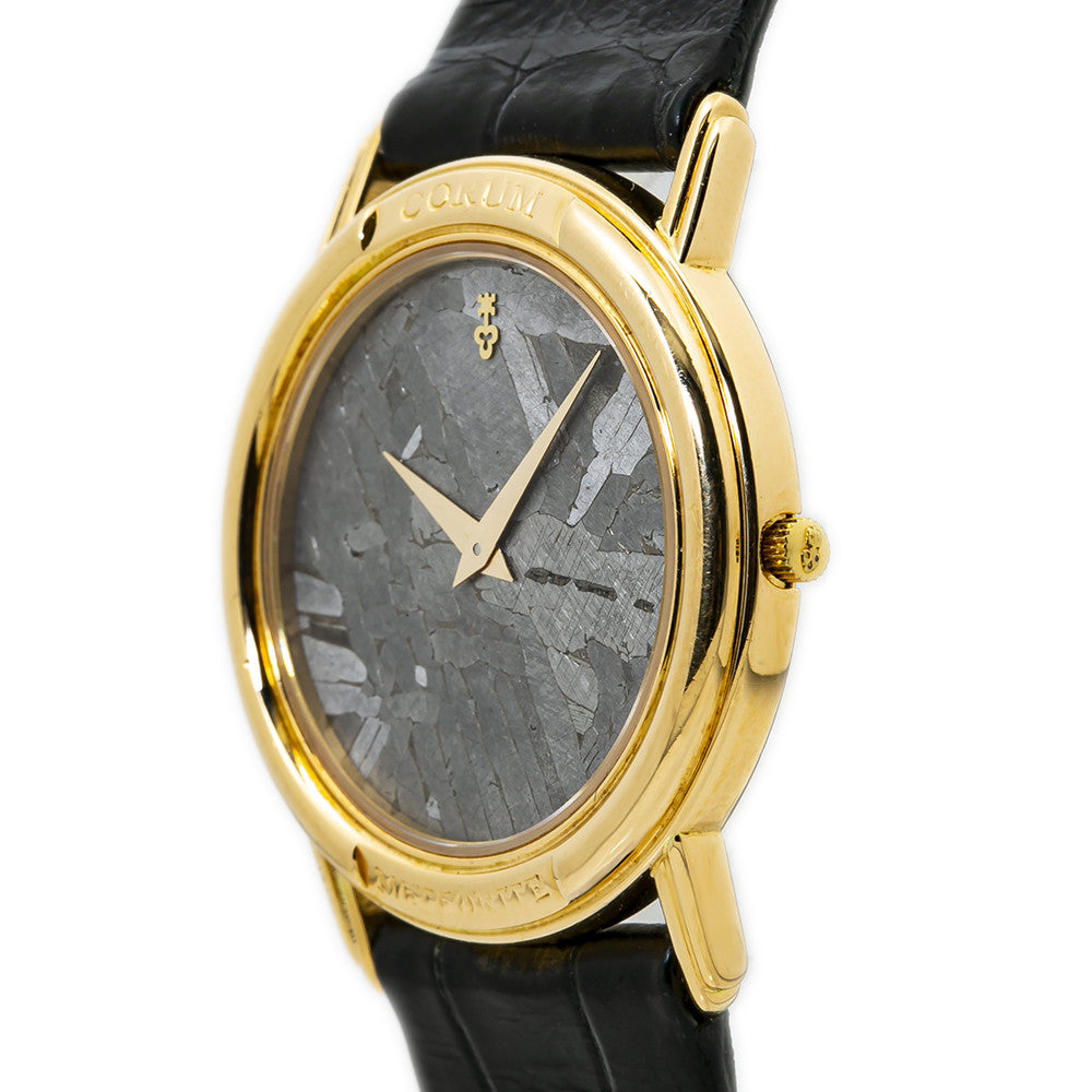 Corum Meteorite 50.450 56 18K Yellow Gold Bezel Unisex Quartz Watch 31MM