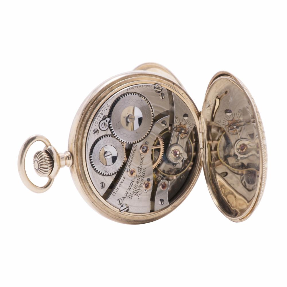 1937 Waltham 6161957 Rose Gold White Dial Quartz Pocket Watch  44mm
