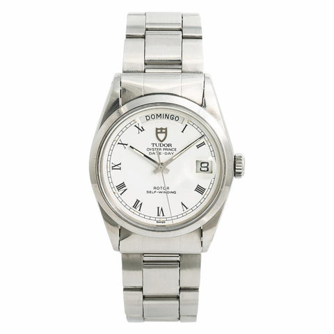 Tudor Date-Day 94500 Mens Automatic Vintage Watch White Spider Dial 36mm