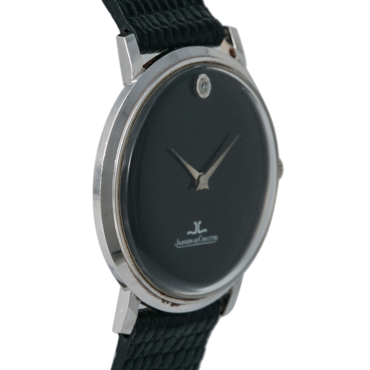 Jaeger LeCoultre Vintage Hand Wind Men's Watch 1 Diamond Dial 14k WhiteGold 33mm