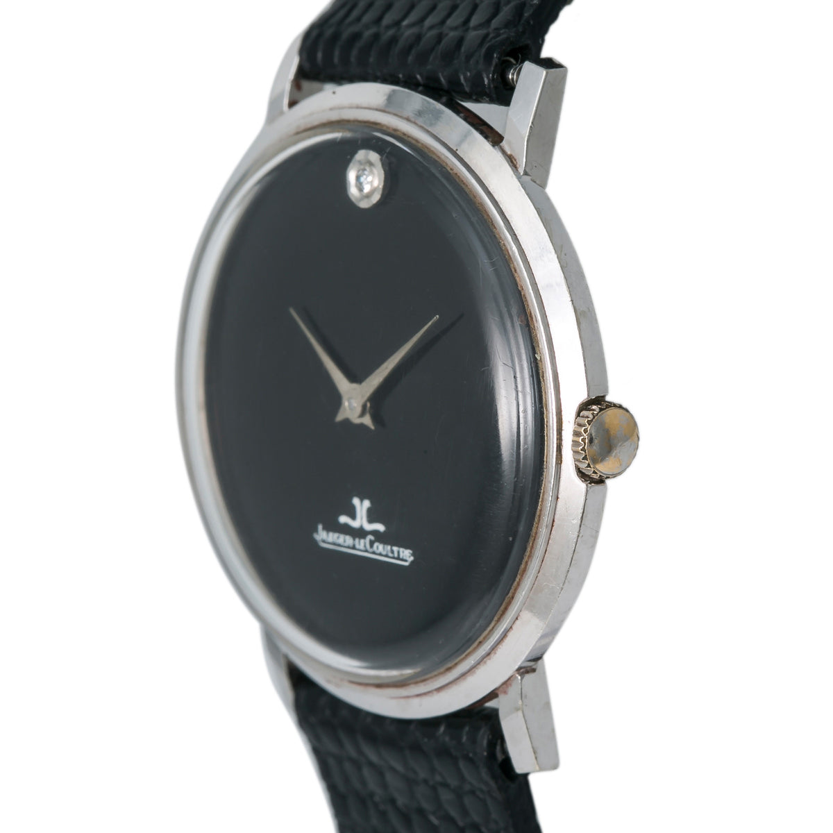 Jaeger LeCoultre Vintage Hand Wind Men's Watch 1 Diamond Dial 14k WhiteGold 33mm