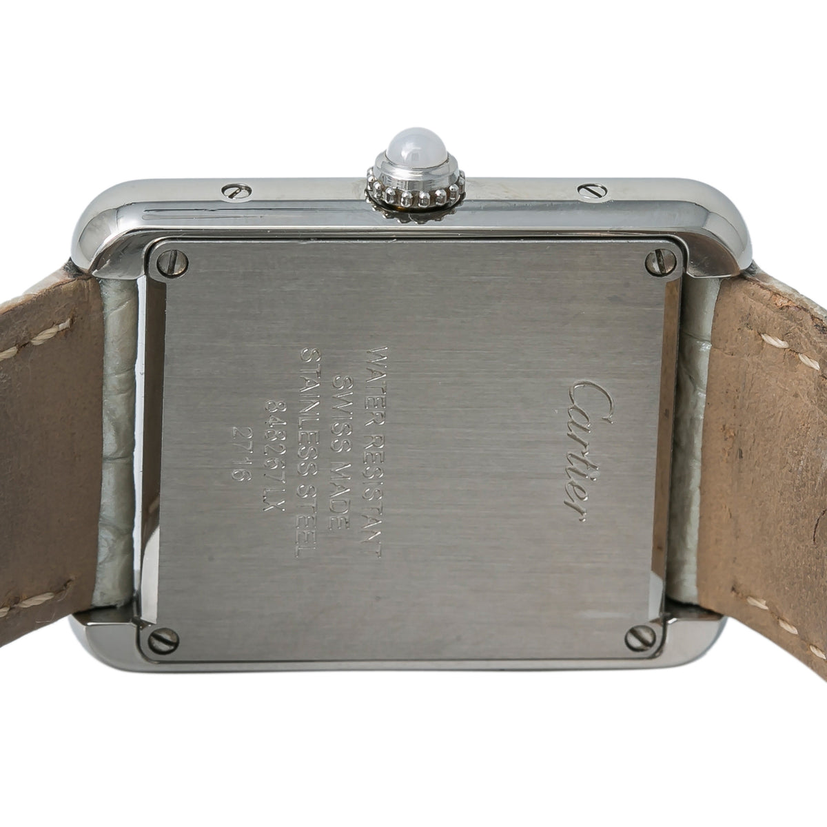 Cartier Tank Solo 2716 Women's Quartz Watch Stainless Steel Silver Dial 24MM