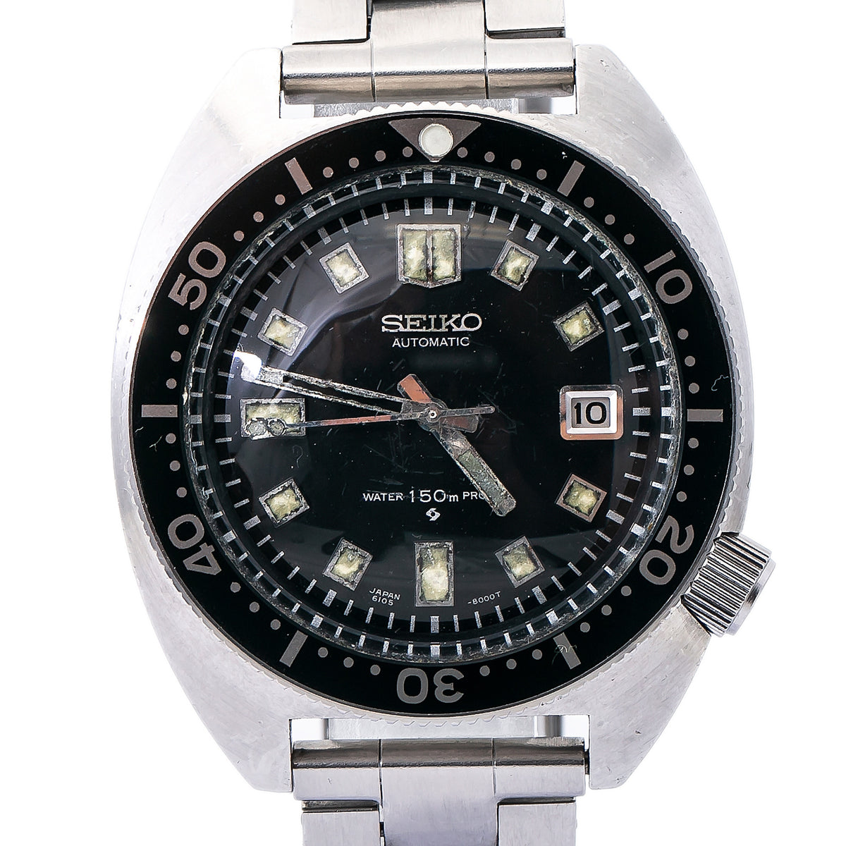 Seiko Diver 6105-8000 Automatic Vintage Men's Watch Year1969 SS 40mm