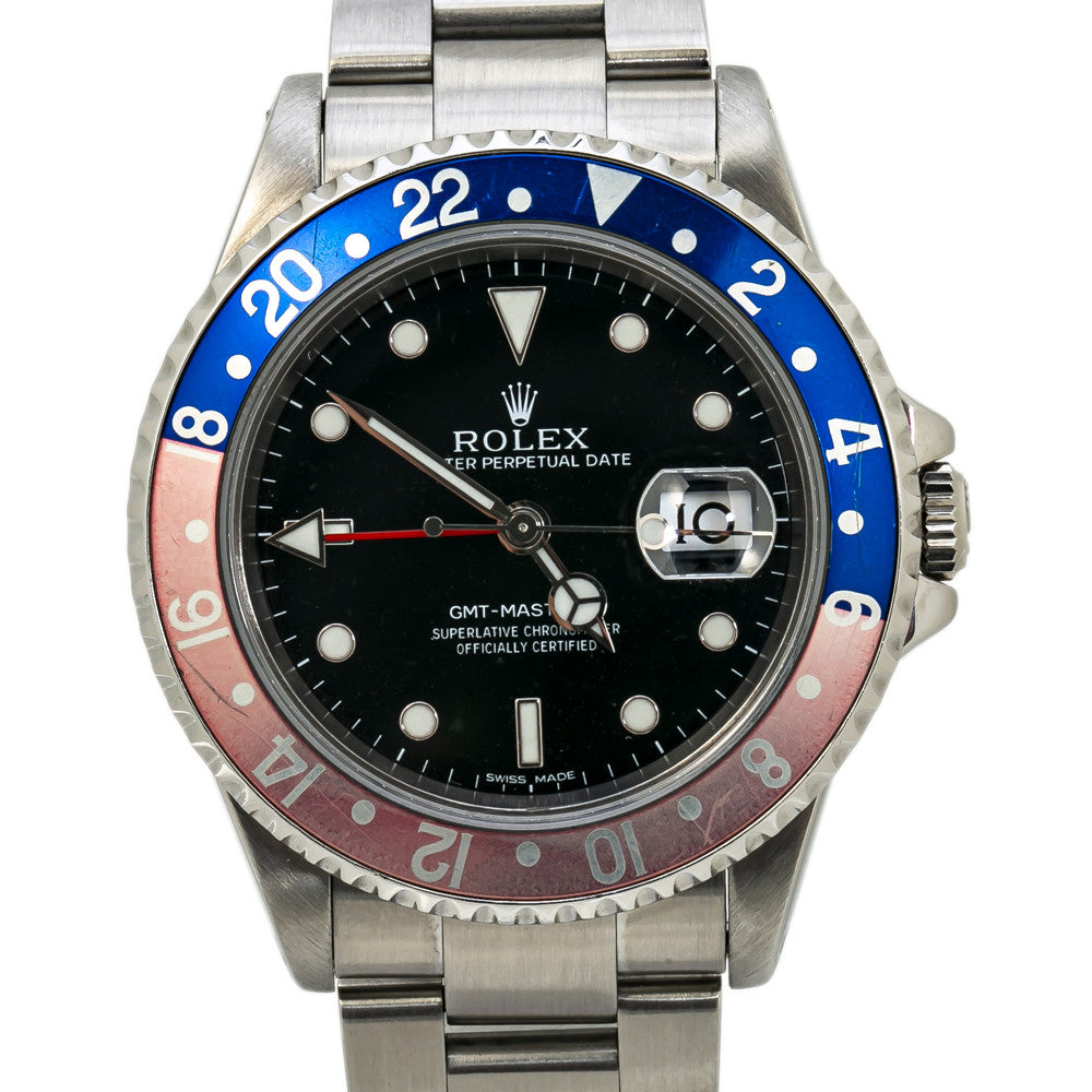 Rolex GMT Master II 16710 Pepsi Stainless P Serial Automatic Mens Watch 40MM