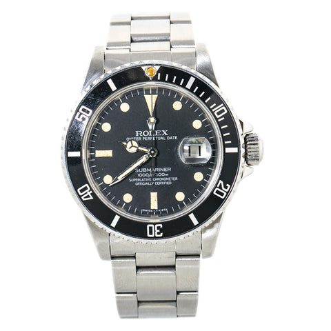 Rolex Submariner 16800 Vintage Men's Automatic Watch Stainless Matte Dial 40MM