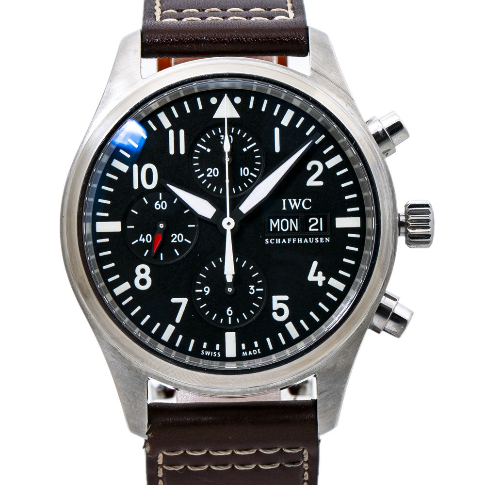 IWC Pilot IW371701 Day-Date Chronograph Black Dial Automatic Men's Watch 42mm