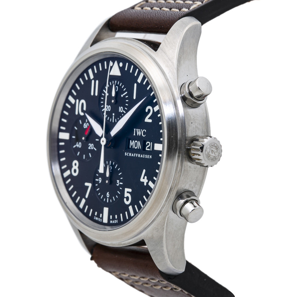 IWC Pilot IW371701 Day-Date Chronograph Black Dial Automatic Men's Watch 42mm