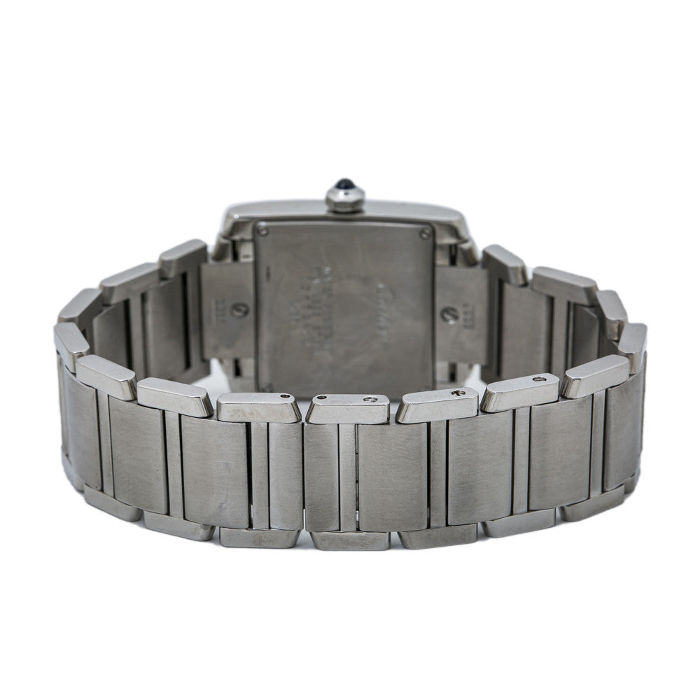 Cartier Tank Francaise 2465 VS Diamond Bezel Ladies Quartz Watch 25MM