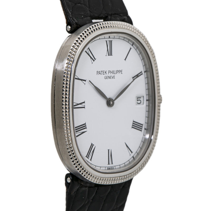 Patek Philippe Ellipse 3931 Vintage Quartz Mens Stainless Steel Watch 29mm