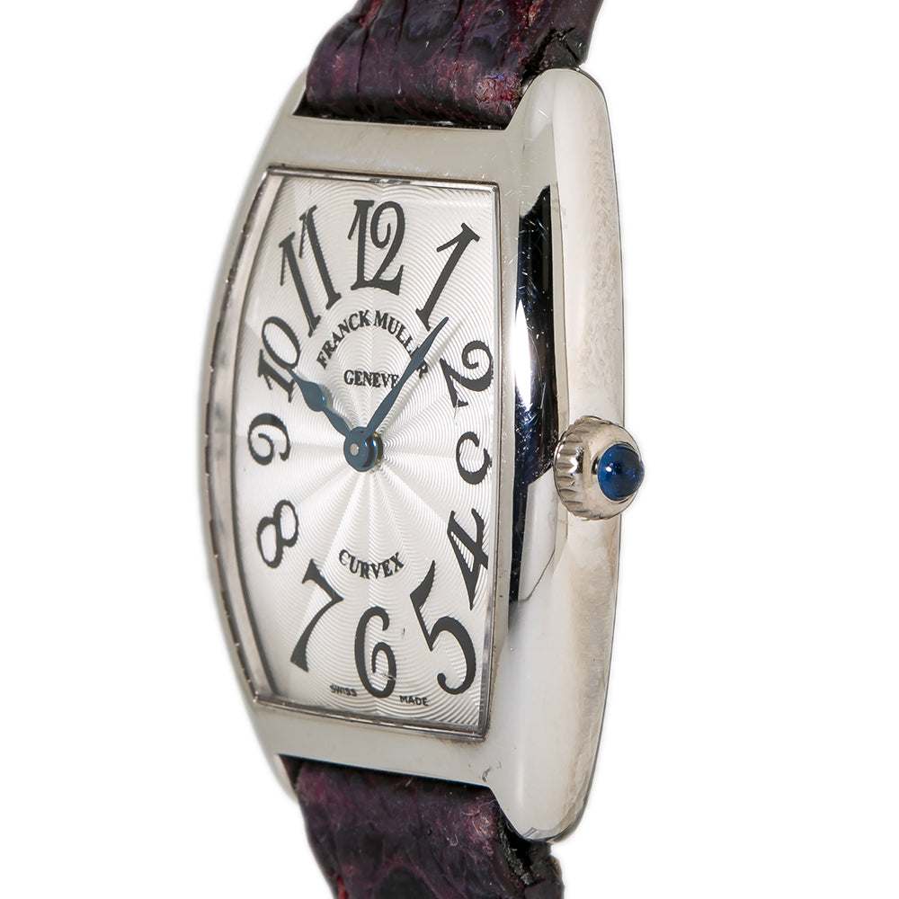 Franck Muller Curve 1752 Lady 18K White Gold Quartz Watch Silver Dial 25MM