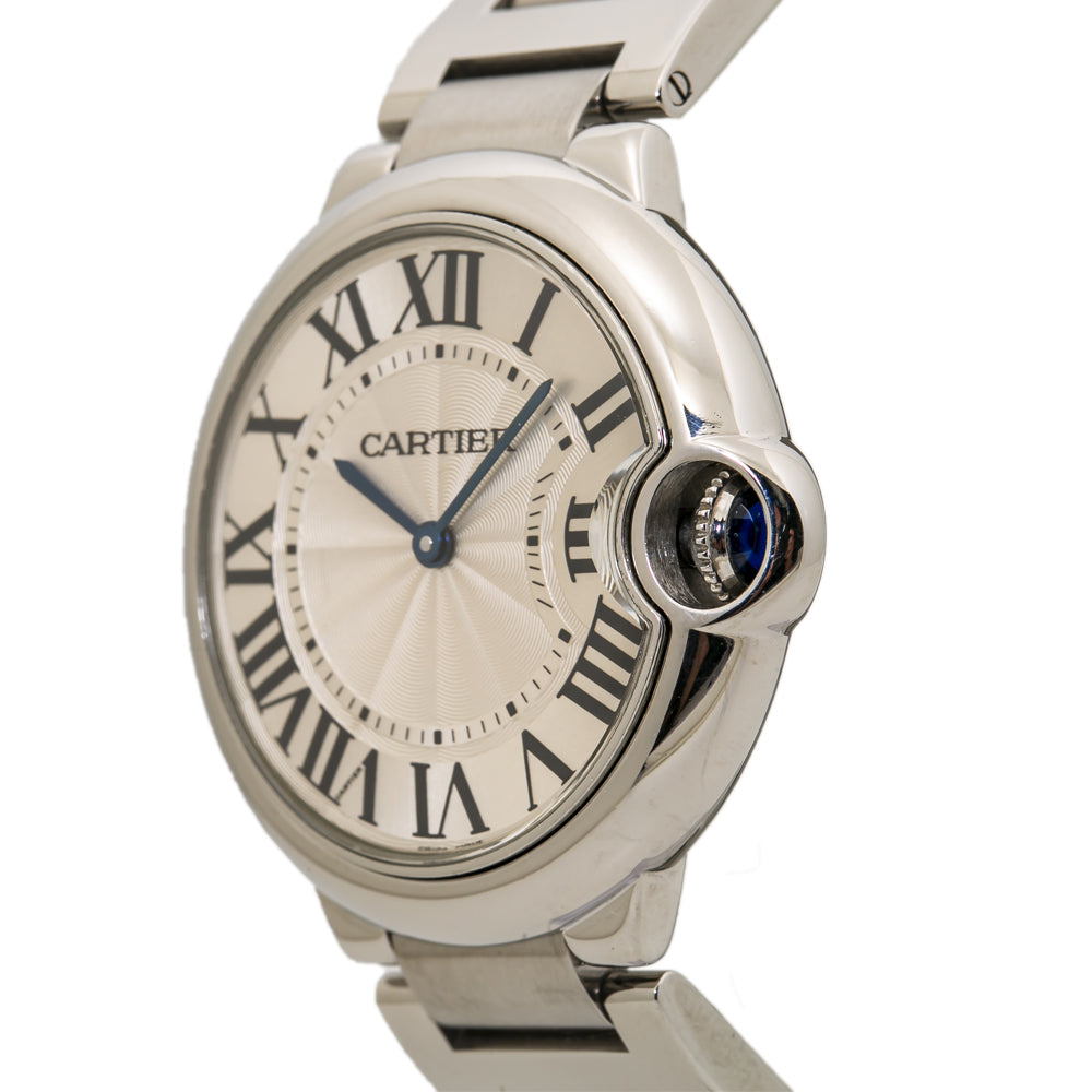 Cartier Ballon Bleu 3005 W69011Z4 Unisex Silver Dial Quartz Watch 36mm