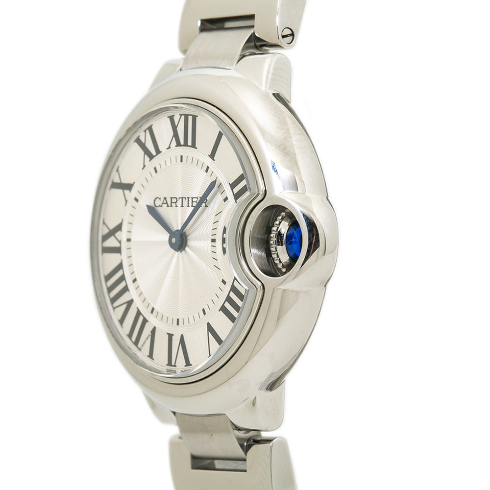 Cartier Ballon Bleu 3653 W6920084 Lady's Silver Dial Quatz Watch 33mm