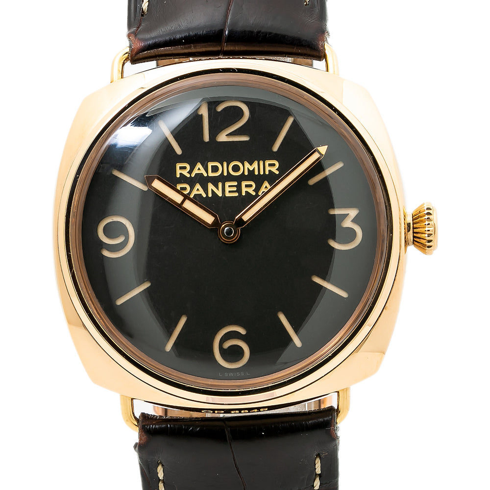 Panerai Radiomir GMT 3Days PAM00379 18K Rose Gold Brown Dial Men's Watch 45mm