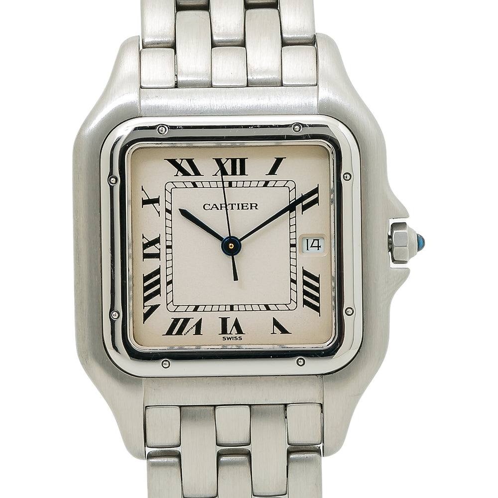 Cartier Panthere Jumbo Vintage 1300 Mens Quartz Watch Stainless Steel 29mm