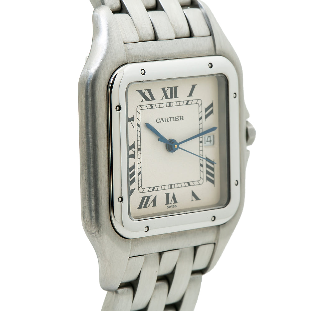 Cartier Panthere Jumbo Vintage 1300 Mens Quartz Watch Stainless Steel 29mm