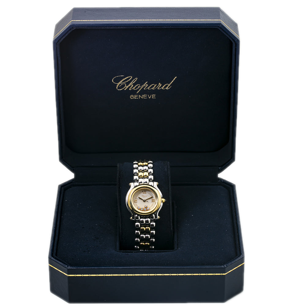 Chopard Happy Sport 5 Diamond 27/8256-23 Quartz TwoTone Watch 26mm Box & Papers