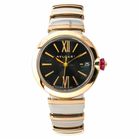 Bvlgari Lvcea LUP 33 SG Womens Automatic Watch 18k Rose Gold Two Tone 33mm