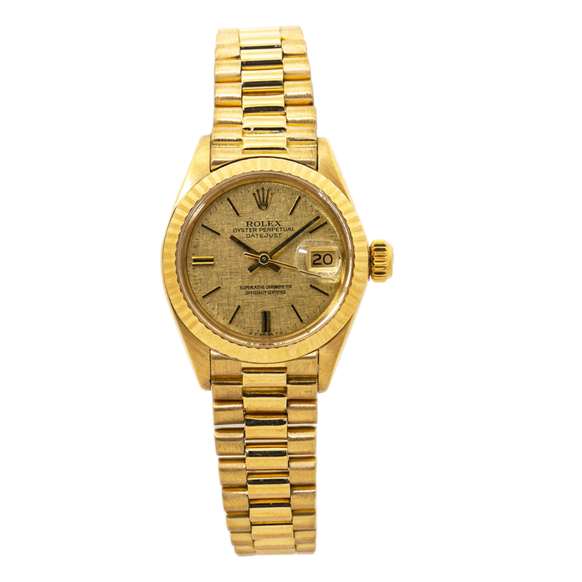 Rolex Datejust 6917 President 18K YG Automatic Ladies Watch Champagne Dial 26mm