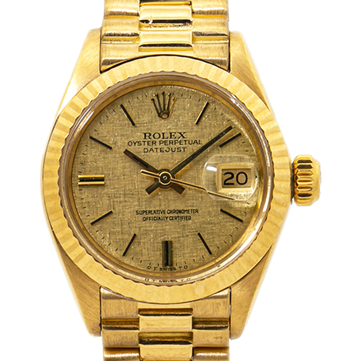 Rolex Datejust 6917 President 18K YG Automatic Ladies Watch Champagne Dial 26mm