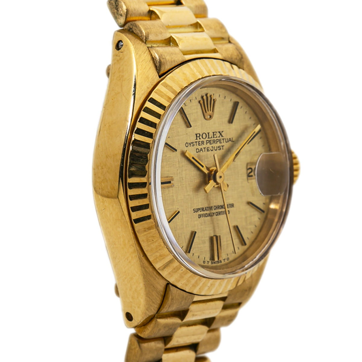 Rolex Datejust 6917 President 18K YG Automatic Ladies Watch Champagne Dial 26mm