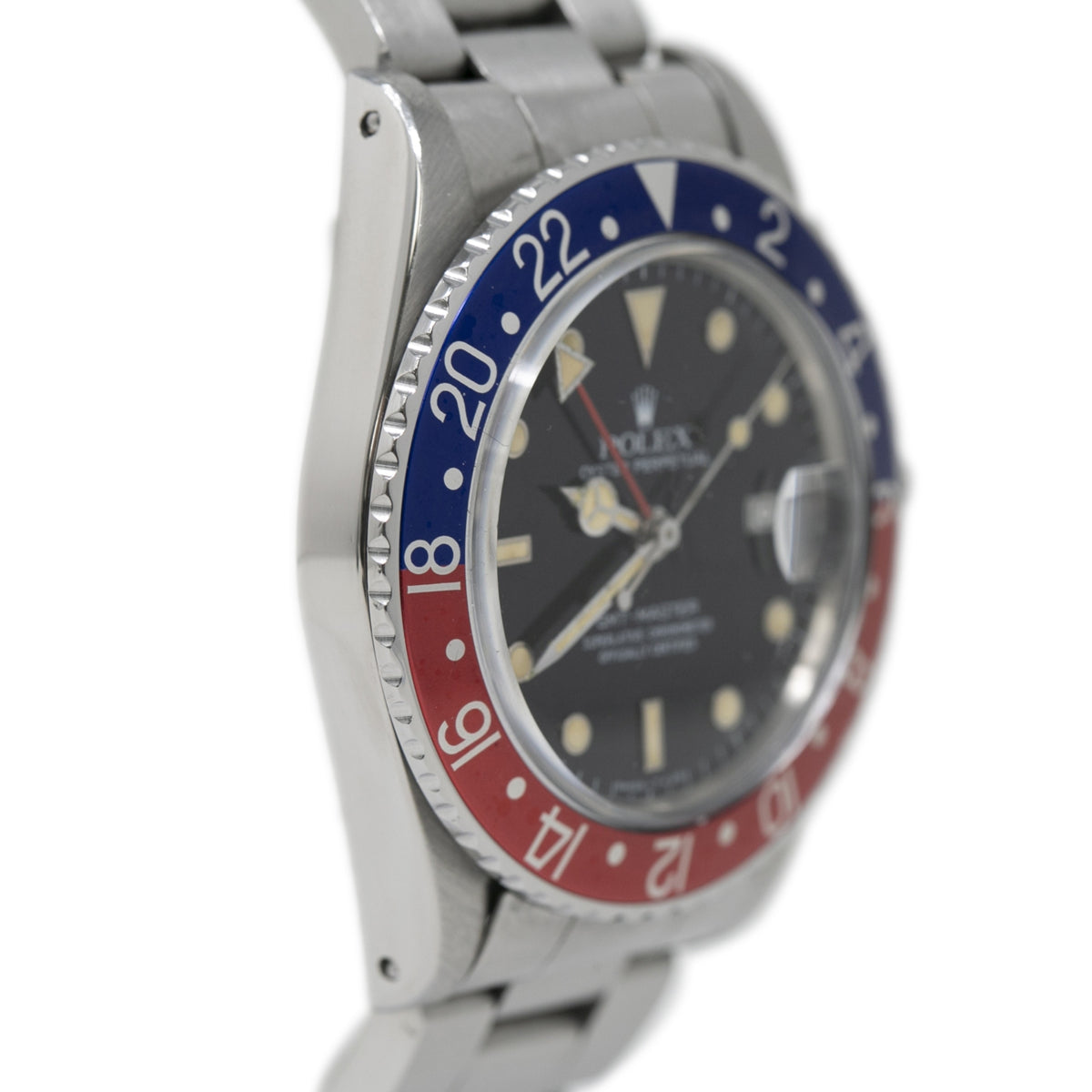 Rolex GMT Master 16750 1985 Pepsi Patina SPIDER Dial Automatic Men's Watch 40mm