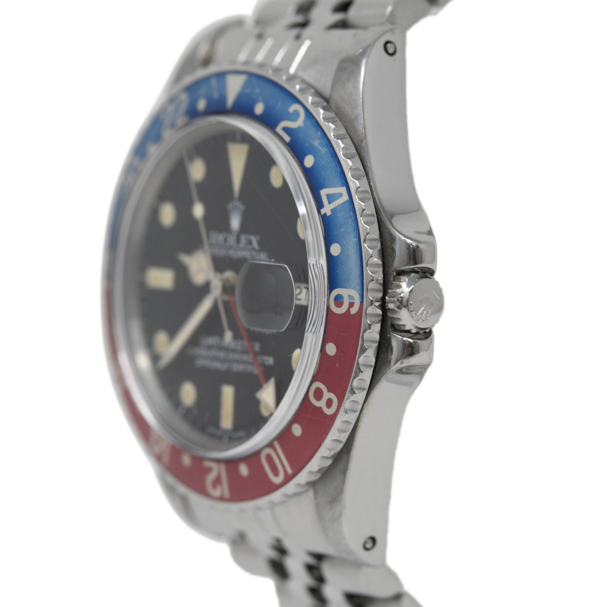 Rolex GMT-Master 16750 7.4 Serial 1982 Pepsi Patina Automatic Watch 40mm