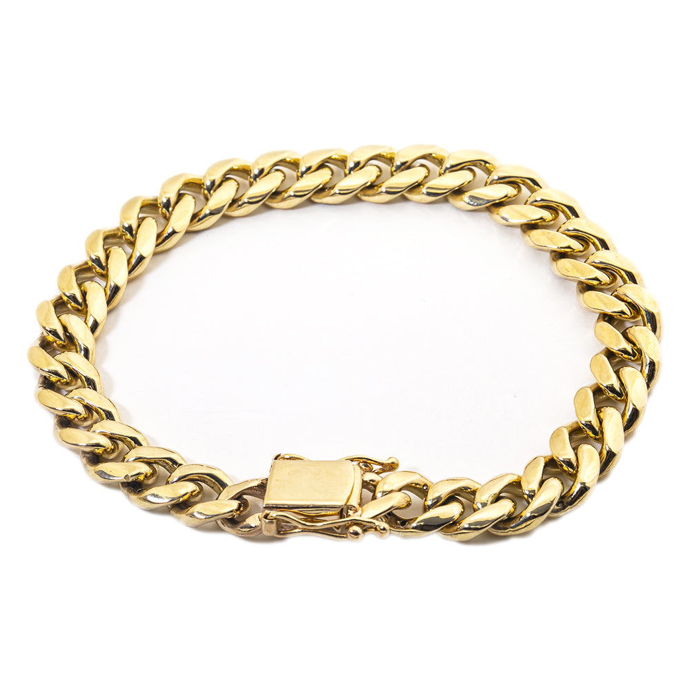 14K Yellow Gold Chain Bracelet with 40 Diamonds 6.75 Grams 9 Inches