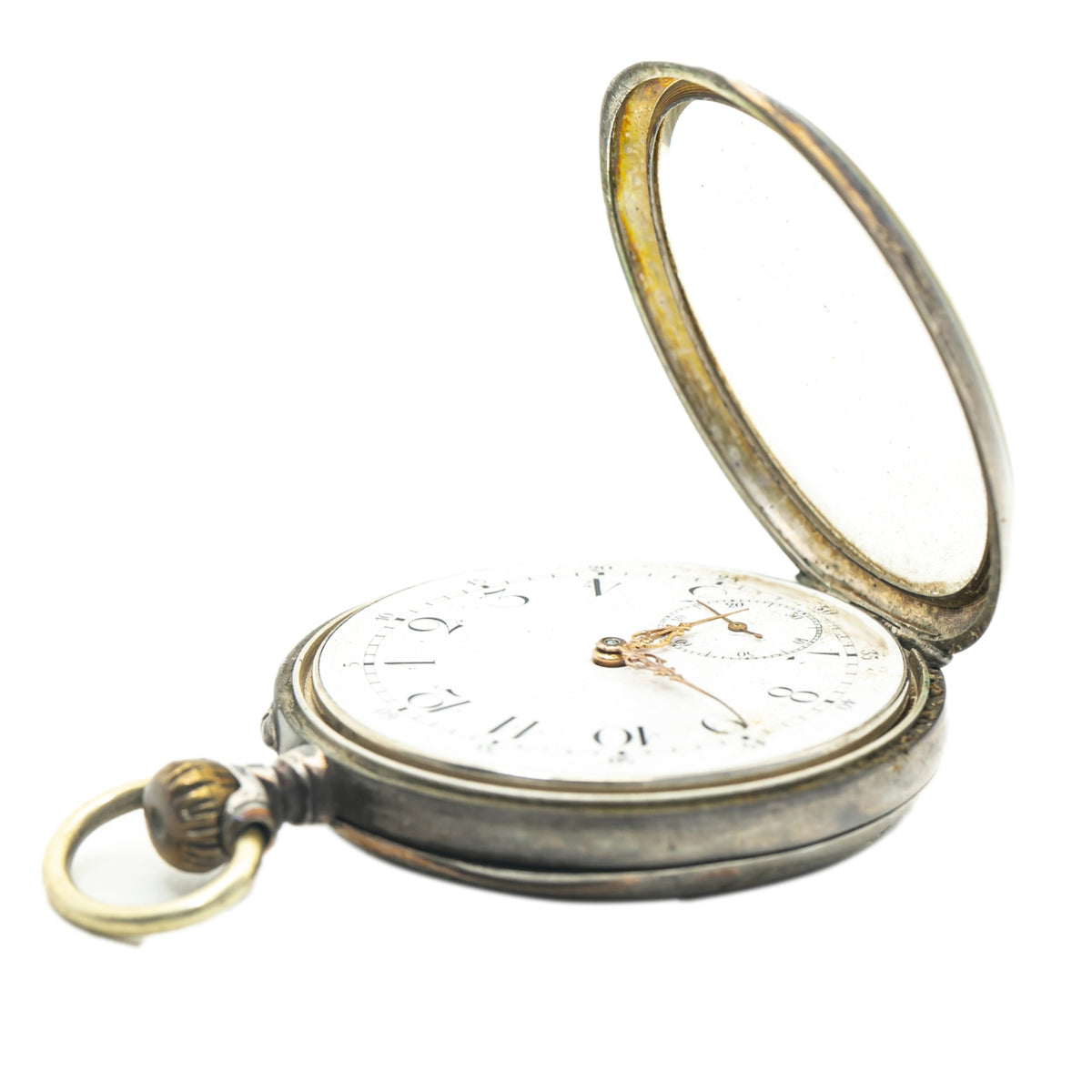 Halda Fickurfabrik 8604 Vintage Pocket Watch White Alloy White Dial 50mm AS-IS