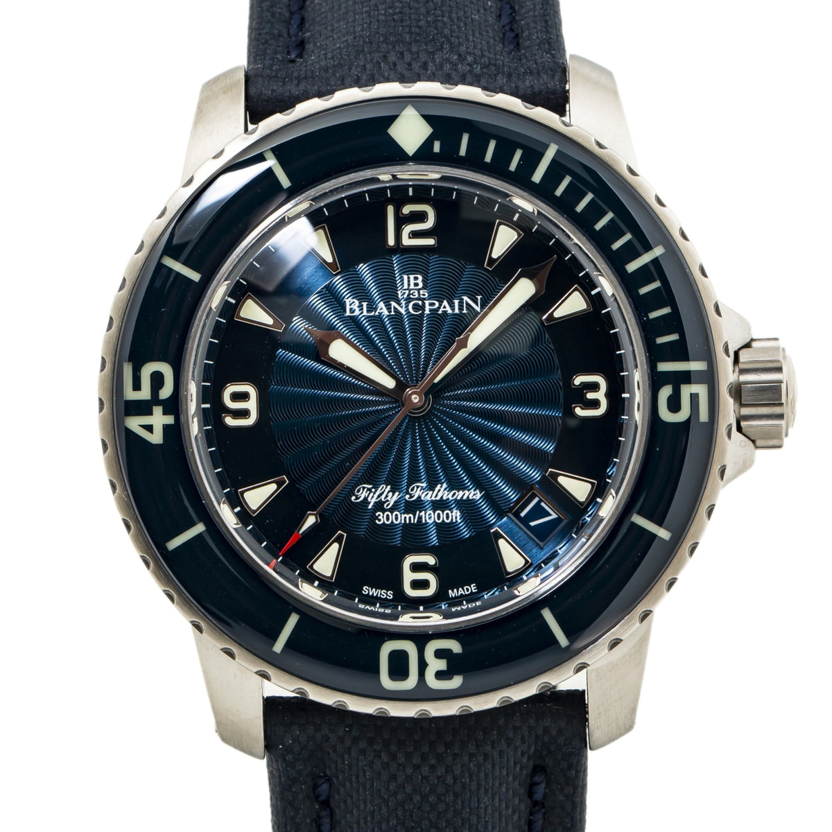 Blancpain Fifty Fathom 50150D-1140-52B Blue Dial Automatic Watch 45mm Complete