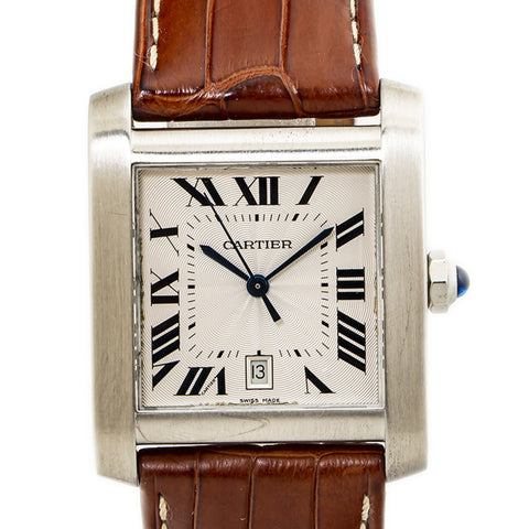 Cartier Tank Francaise 2564 Stainless Steel LeatherStrap Automatic