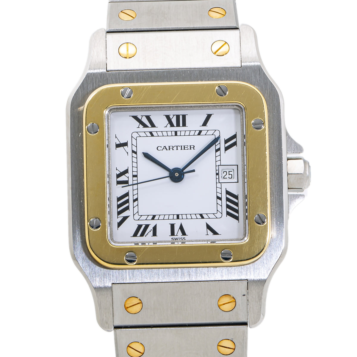 Cartier 1172961 Santos Galbee Mens Vintage Two Tone SS Automatic Watch 29mm