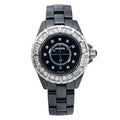Chanel J12 H2427 Ceramic Black Diamonds Dial Quartz Ladies Watch 38mm