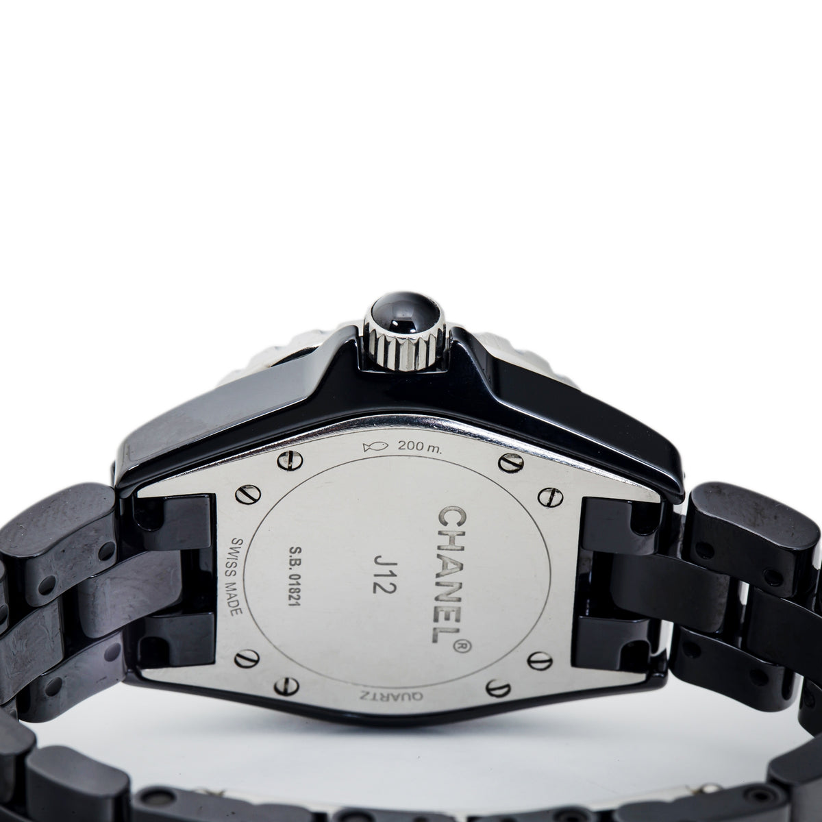 Chanel J12 H2427 Ceramic Black Diamonds Dial Quartz Ladies Watch 38mm