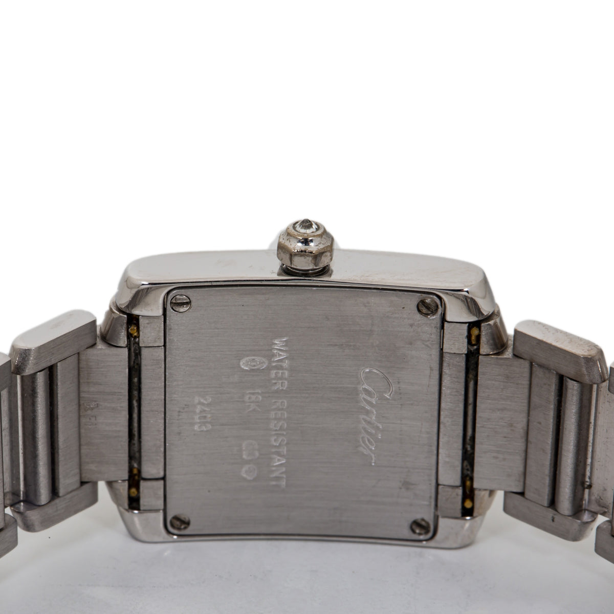 Cartier Tank Francaise 2403 WE100253 18K White Gold Factory Diamonds Watch 20mm