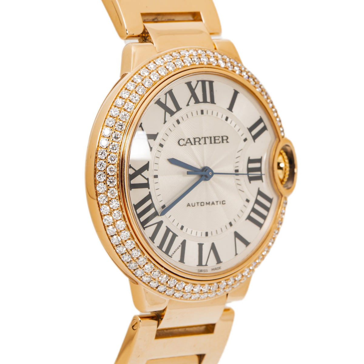 Cartier Ballon Bleu 3003 WJBB0005 18K Rose Factory Diamonds Watch 36mm Box&Paper