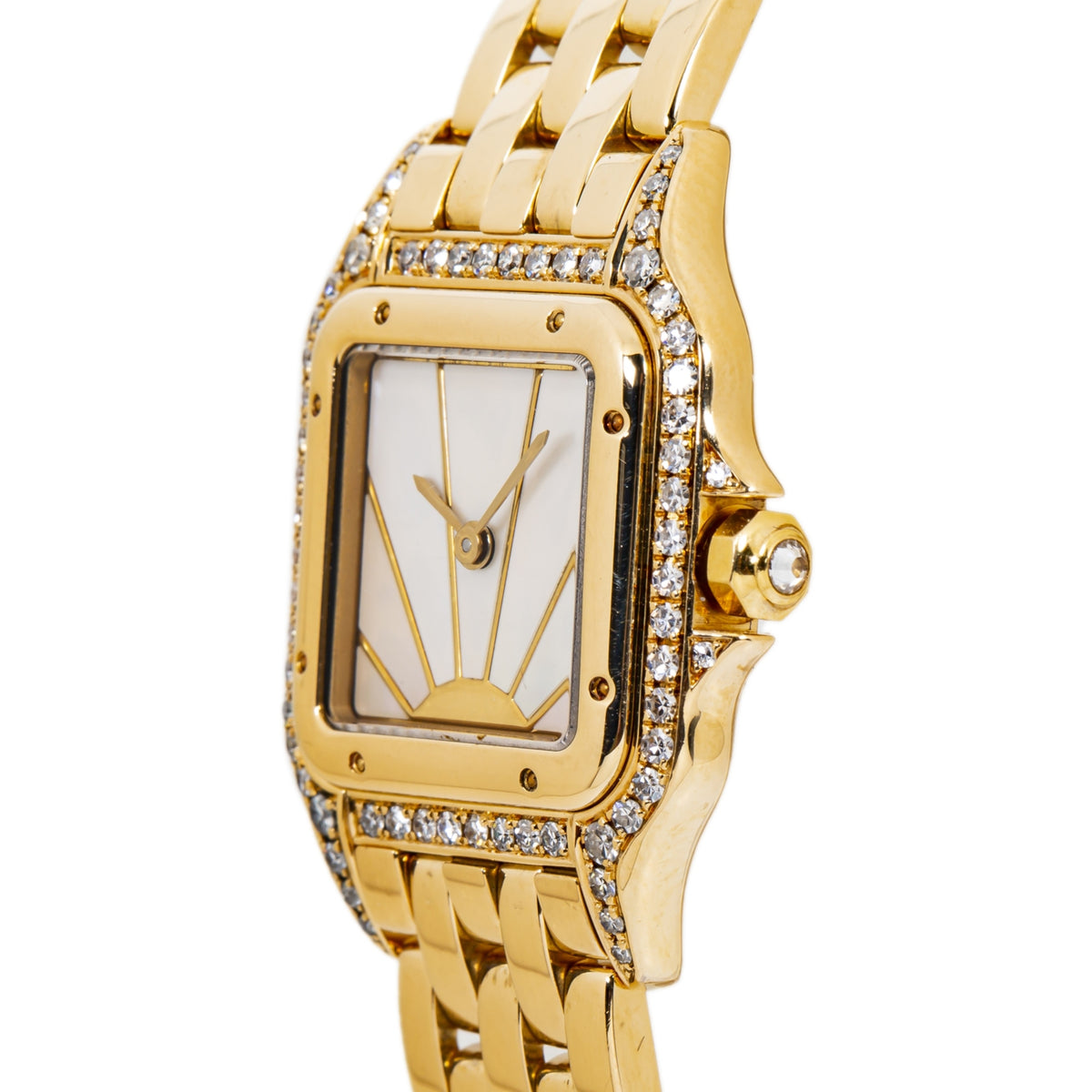 Cartier Panthere 866919 Rare MOP Factory Diamond 18K Gold Watch 22mm with Papers
