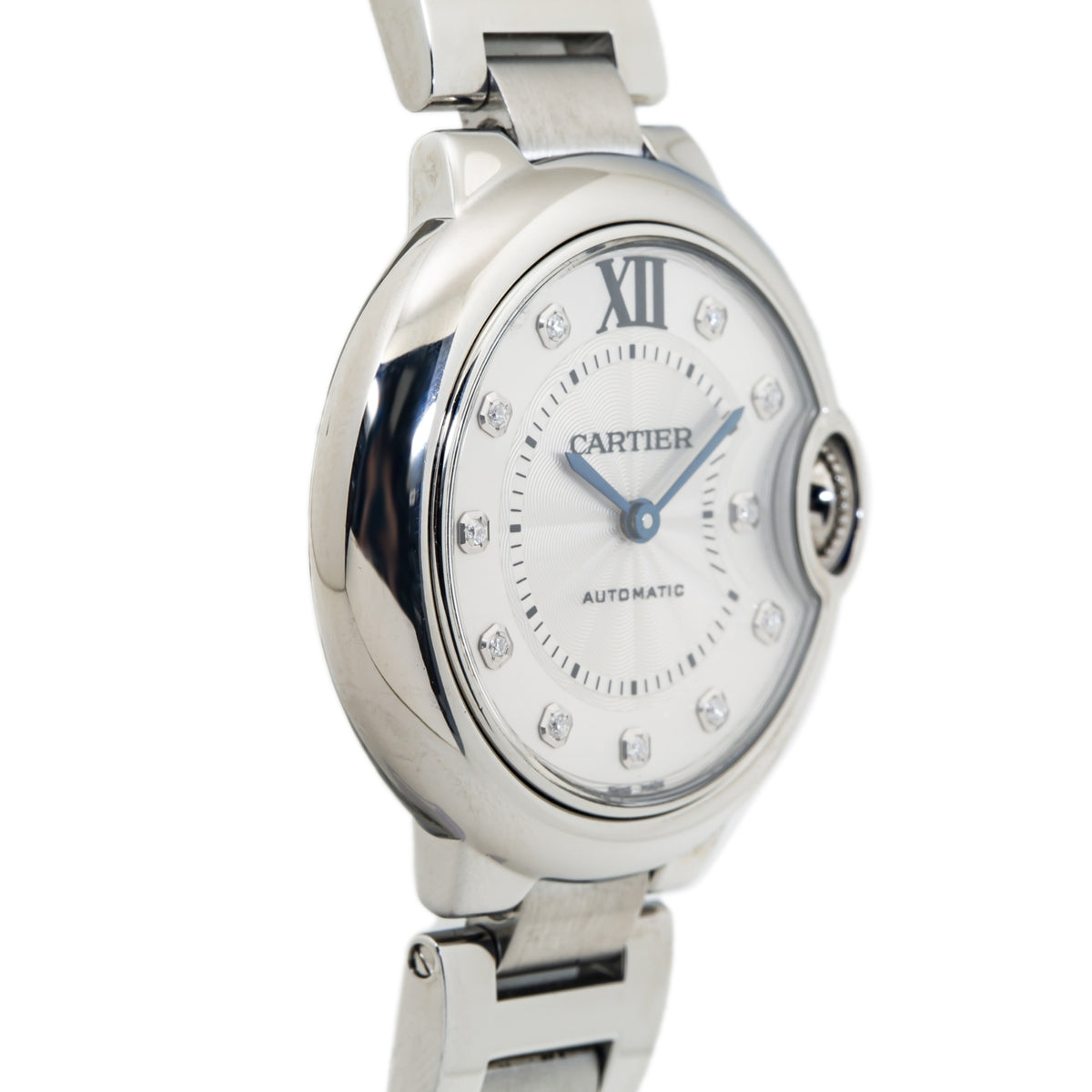 Cartier Ballon Bleu 3489 Steel Factory Diamond Dial Automatic Ladies Watch 33mm