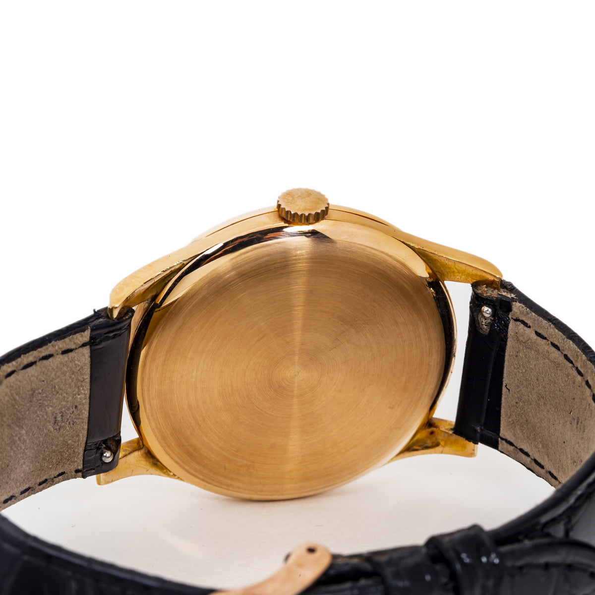 Omega Vintage 18k Rose Gold Manual Winding Grey Dial Unisex 37mm Watch