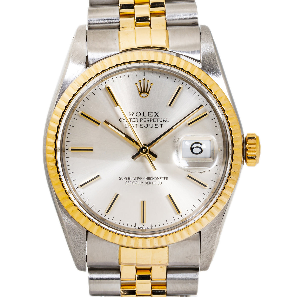 Rolex DateJust 16013 W/Papers Jubilee 18k TwoTone Automatic Men's 36mm Watch