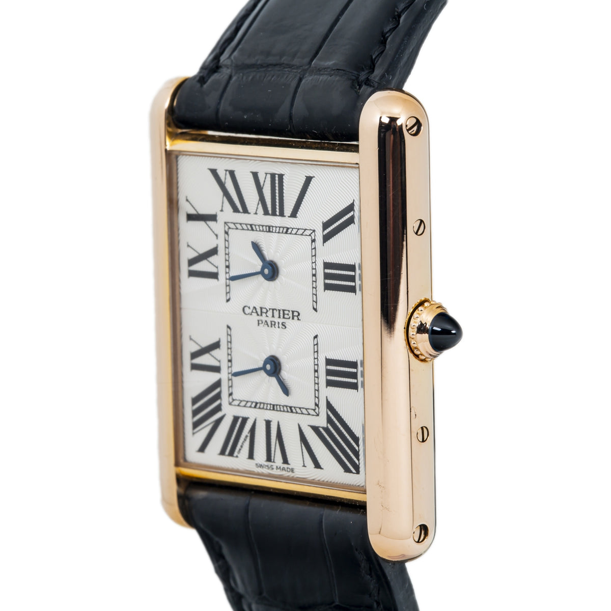 Cartier Tank Dual Time CPCP 2916 Limited Edition Rose Gold Manual Watch 30x30mm